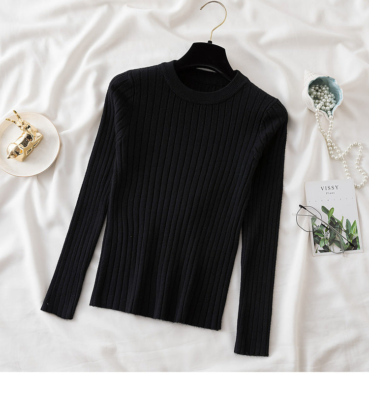 Women's Ribbed Crewneck Long-Sleeve Pullover Sweater - KaleaBoutique.com