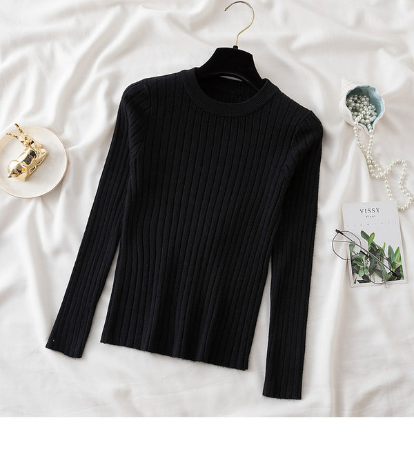 Women's Ribbed Crewneck Long-Sleeve Pullover Sweater - KaleaBoutique.com