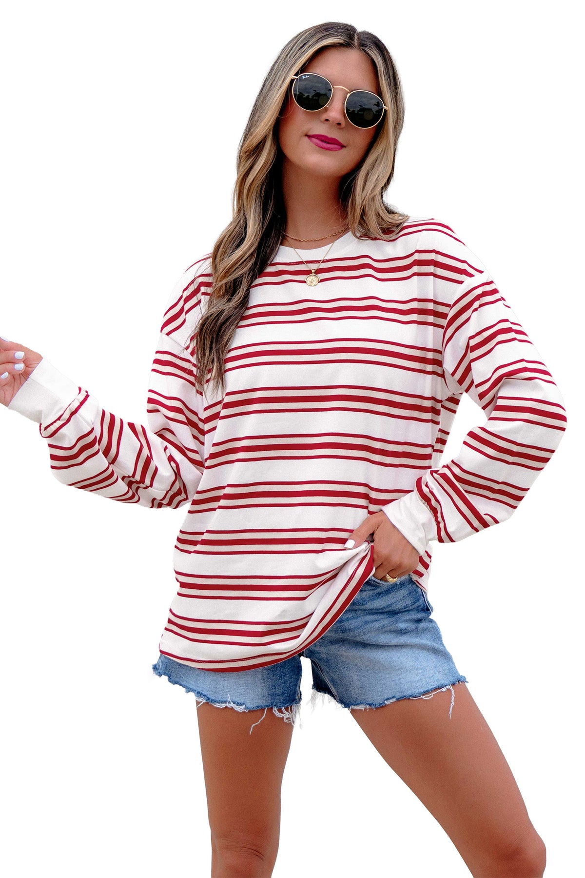 KaleaBoutique Dropped Shoulder Long Sleeve Casual Pullover Top - KaleaBoutique.com