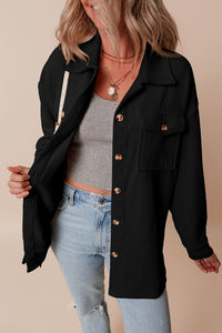 Corduroy Flap Pocket Button Up Shacket - KaleaBoutique.com