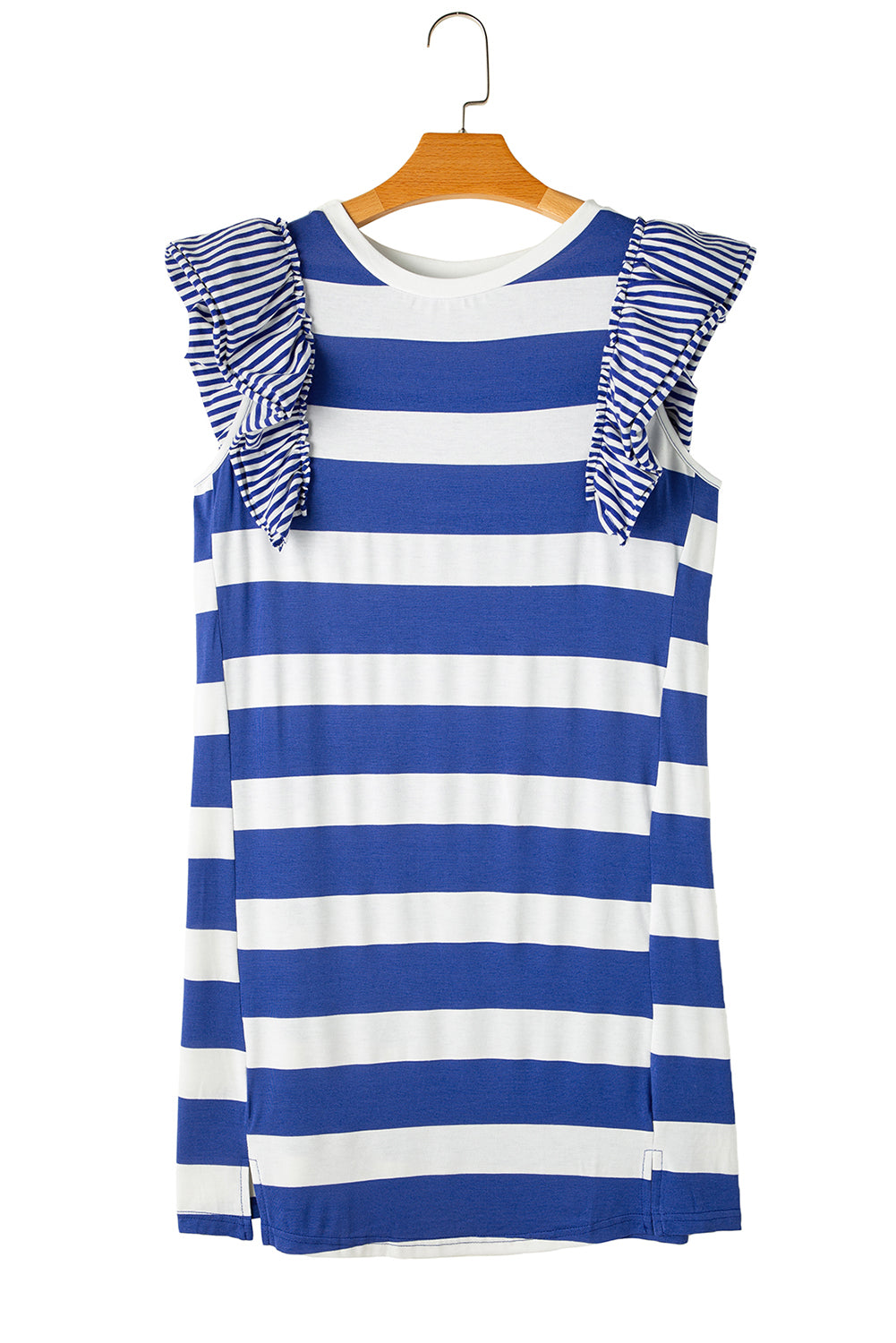 Contrast Ruffled Sleeve T-shirt Dress - KaleaBoutique.com