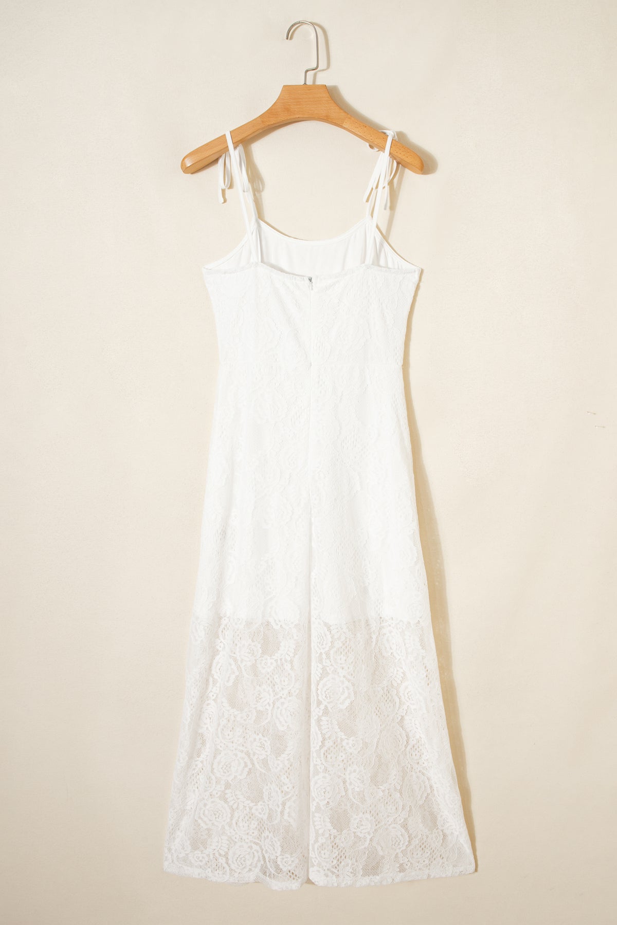 KaleaBoutique Stylish Tie Spaghetti Straps Floral Lace Overlay Long Dress - KaleaBoutique.com