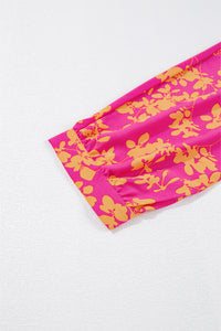 KaleaBoutique Stylish Beautiful Floral Print Drawstring Tunic Flowy Short Dress - KaleaBoutique.com