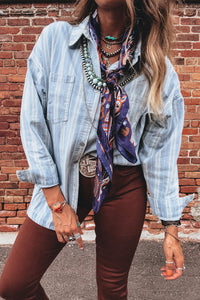 Boyfriend Chest Pocket Classic Denim Shacket - KaleaBoutique.com