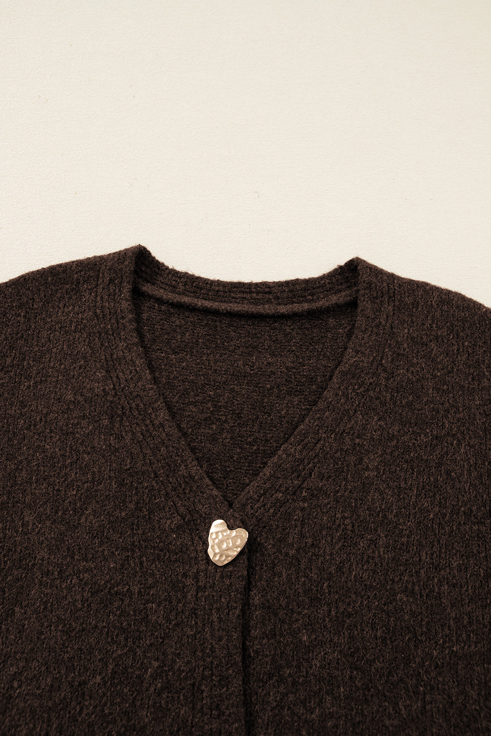 KaleaBoutique Comfortable Heart Metal Button V Neck Cardigan Sweater - KaleaBoutique.com