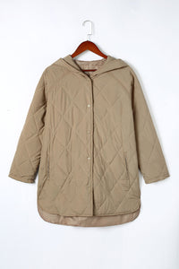 KaleaBoutique Stylish Quilted Snap Button Hooded Puffer Coat - KaleaBoutique.com