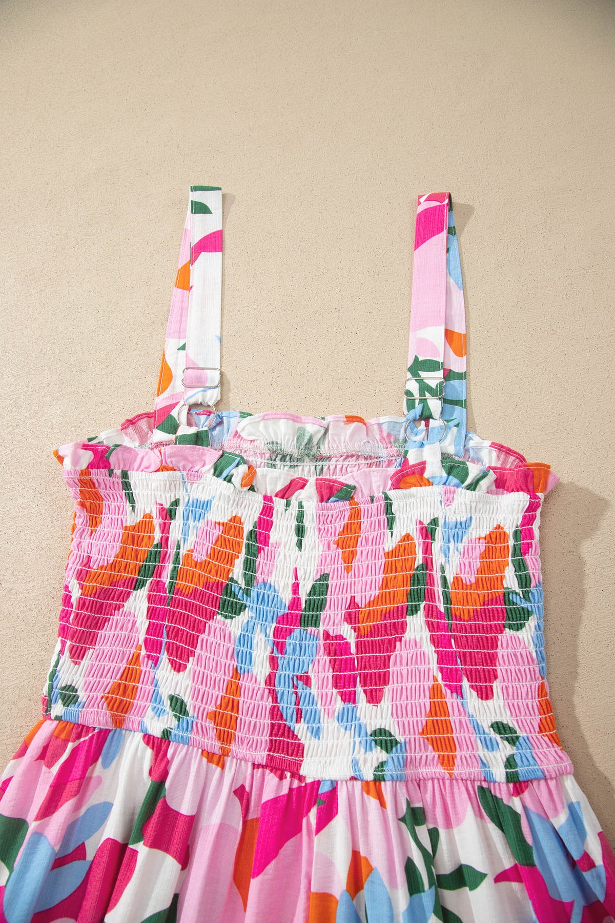 KaleaBoutique Comfortable Floral Print Adjustable Straps Smocked High Waist Sundress - KaleaBoutique.com