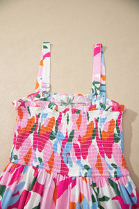 KaleaBoutique Comfortable Floral Print Adjustable Straps Smocked High Waist Sundress - KaleaBoutique.com