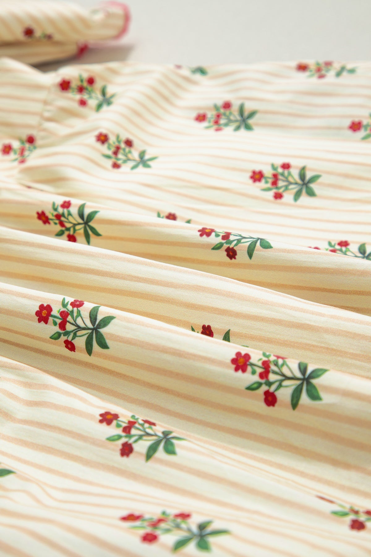 KaleaBoutique Comfortable Striped Floral Print Contrast Detail Ruffle Hem Short Dress - KaleaBoutique.com
