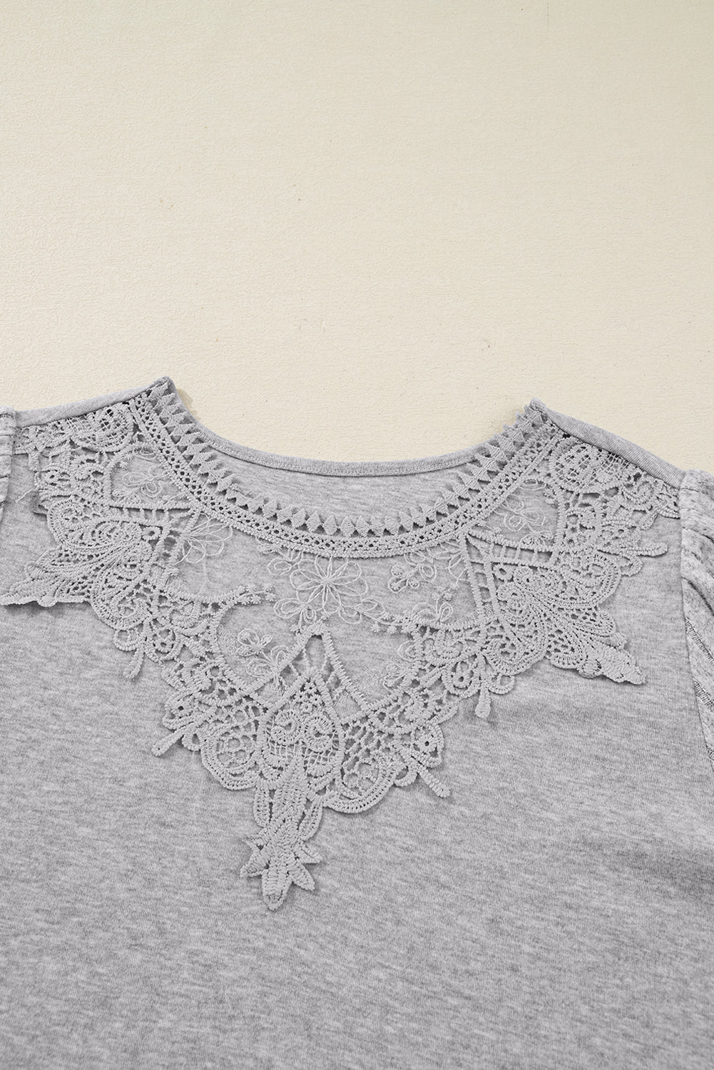 KaleaBoutique Stylish Hollowed Lace Ribbed Knit Long Sleeve Patchwork Top - KaleaBoutique.com