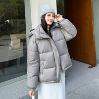 Women’s Relaxed Hooded Zip-Up Puffer Coat - KaleaBoutique.com