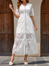 Lace-Embroidered Beach Holiday Cardigan Dress - KaleaBoutique.com
