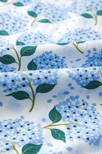 KaleaBoutique Comfortable Hydrangea Floral Print Ruffle Trim Flutter Sleeve Long Dress - KaleaBoutique.com