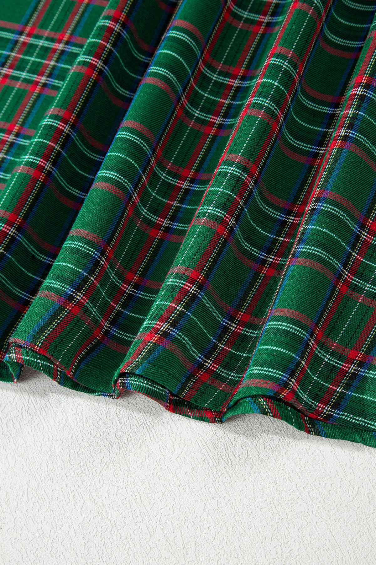 Tartan Plaid Square Neck Puff Sleeve Knot Waist Flared Midi Dress - KaleaBoutique.com