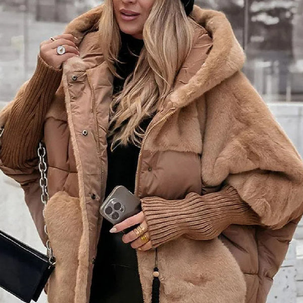 KaleaBoutique Women's Faux-Fur Patchwork Hooded Coat - KaleaBoutique.com
