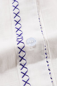 KaleaBoutique Floral Embroidered Bracelet Sleeve Shirt - KaleaBoutique.com