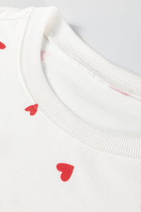KaleaBoutique Stylish Tiny Hearts Printed Long Sleeve Top Drawstring Lounge Pant Set - KaleaBoutique.com
