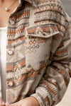 KaleaBoutique Aztec Geometric Print Pockets Plus Size Jacket - KaleaBoutique.com