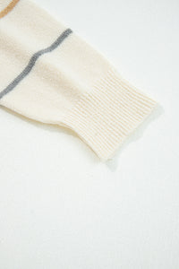 KaleaBoutique Comfortable Striped Buttoned Front V Neck Drop Shoulder Cardigan Sweater - KaleaBoutique.com