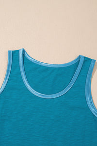 KaleaBoutique Metallic Sheen Edge Scoop Neck Tank Top - KaleaBoutique.com