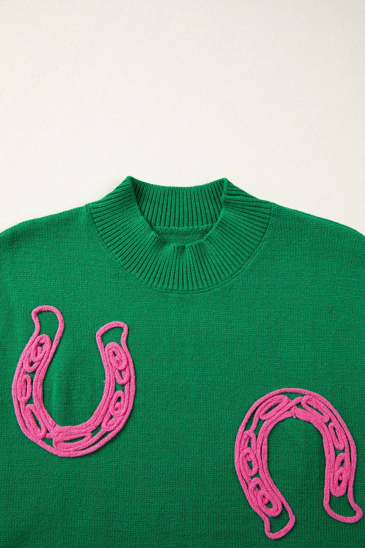 KaleaBoutique Comfortable Corded Horseshoes Ribbed Trim Mock Neck Short Sleeve Sweater - KaleaBoutique.com