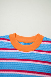 KaleaBoutique Comfortable Colorblock Trim Half Sleeve Sweater Top - KaleaBoutique.com