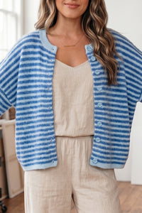 KaleaBoutique Stylish Loose Half Sleeve Knit Button Down Sweater Cardigan - KaleaBoutique.com