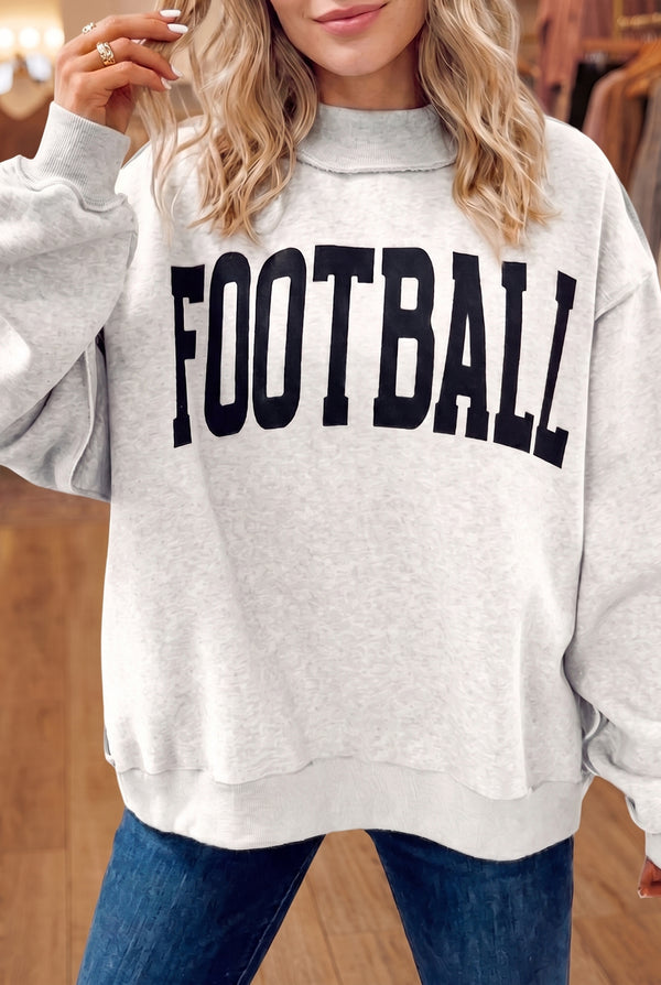 KaleaBoutique Stylish High Neck GAMEDAY/ FOOTBALL Double Side Printed Reversible Sweatshirt - KaleaBoutique.com