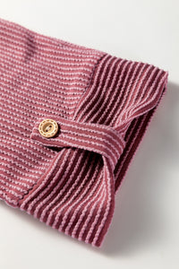 Pink Roll Tab Sleeve Ribbed Cording Shacket - KaleaBoutique.com