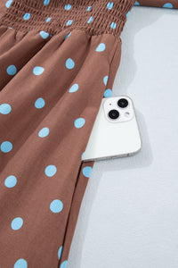 KaleaBoutique Stylish Polka Dot Print Contrast Trim V Neck Zip Up Sleeveless Dress - KaleaBoutique.com