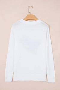 Drop Shoulder Round Neck Long Sleeve Pullover Sweater - KaleaBoutique.com