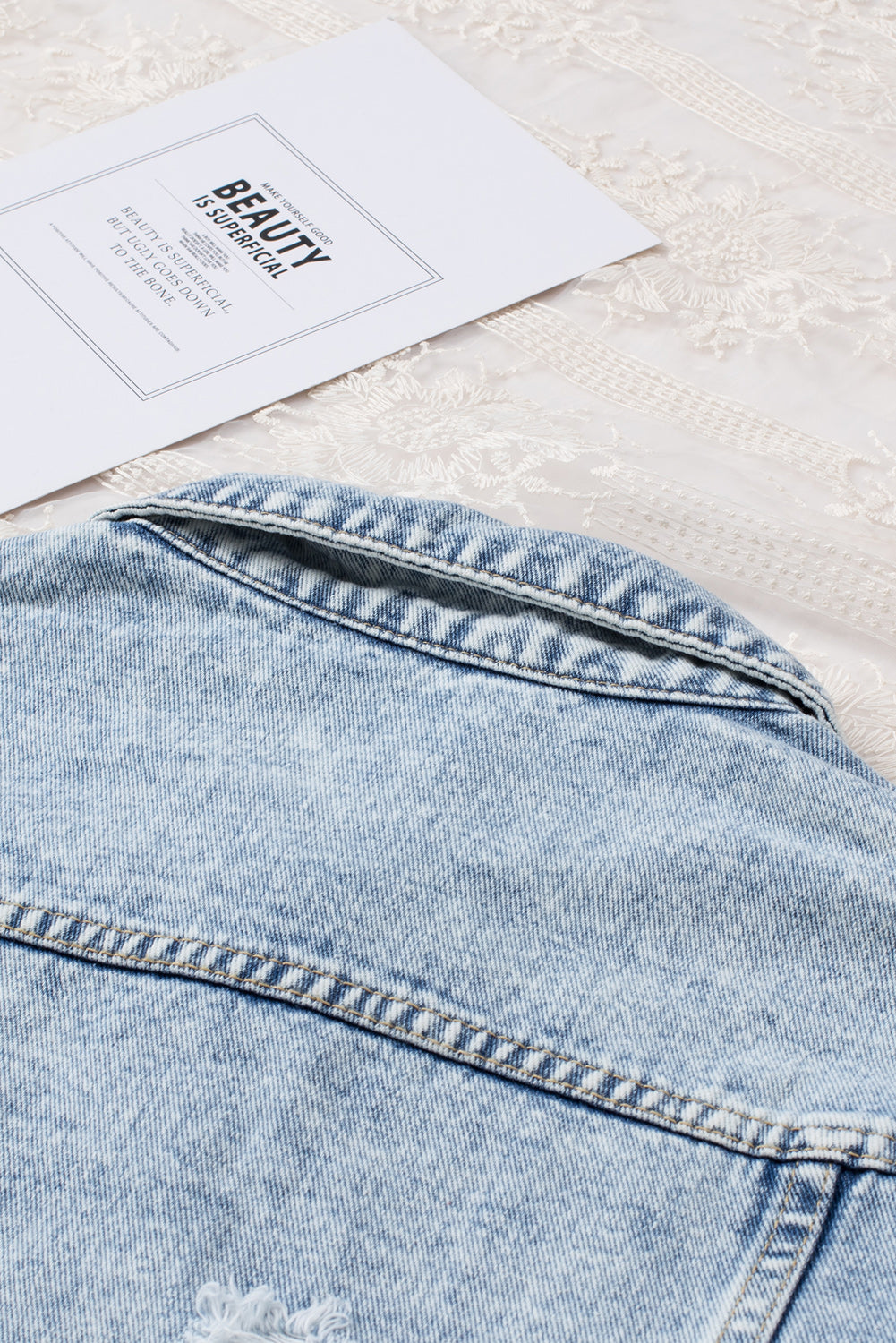 KaleaBoutieque Chic Lapel Distressed Raw Hem Buttons Denim Jacket - KaleaBoutique.com