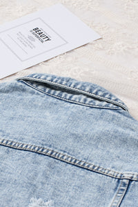KaleaBoutieque Chic Lapel Distressed Raw Hem Buttons Denim Jacket - KaleaBoutique.com