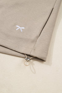 Contrast Bow Embroidered Zip Up Jacket Hoodie - KaleaBoutique.com