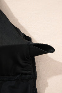 Crossed V Neck Adjustable Strap Babydoll Tankini Top - KaleaBoutique.com