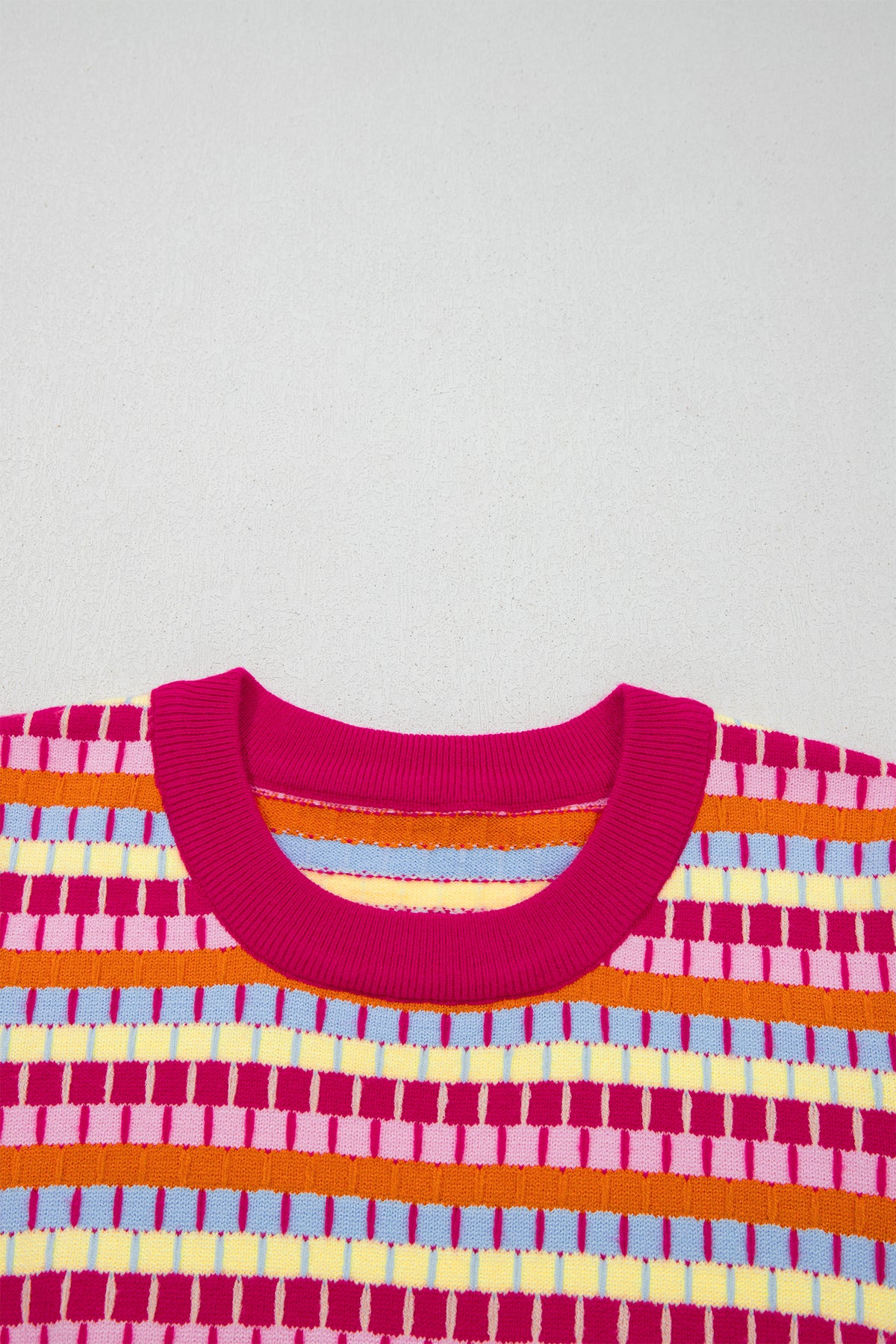 KaleaBoutique Stylish Abstract Striped Knit Short Sleeve Sweater - KaleaBoutique.com