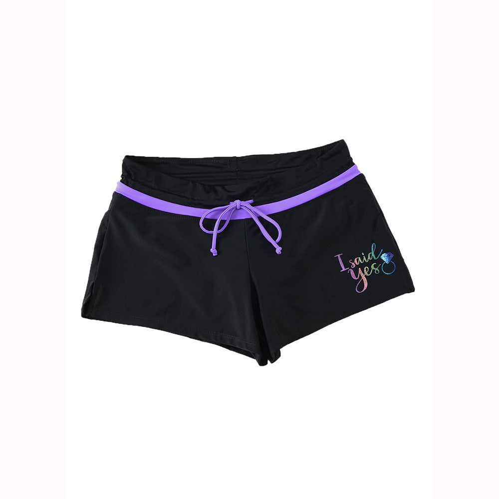 Women's Tie-Front Boxer Swim Shorts with Graphic Design - KaleaBoutique.com