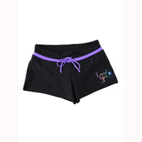 Women's Tie-Front Boxer Swim Shorts with Graphic Design - KaleaBoutique.com