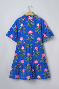 KaleaBoutique Comfortable V Neck Short Sleeve Loose Flower Dress - KaleaBoutique.com