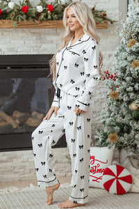 KaleaBoutique Comfortable Bows Print Two Piece Sleepwear - KaleaBoutique.com