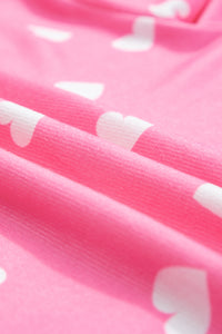KaleaBoutique Comfortable Valentine Heart Print Long Sleeve Tee and Shorts Lounge Set - KaleaBoutique.com