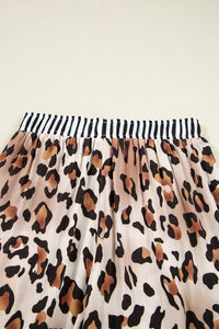 KaleaBoutique Stylish Dearlove Leopard Print Colorblock Striped Edge Shirt and Pants Pajama Set - KaleaBoutique.com