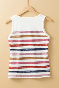 Rainbow Round Neck Tank Top - KaleaBoutique.com