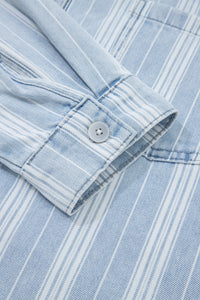 Boyfriend Chest Pocket Classic Denim Shacket - KaleaBoutique.com