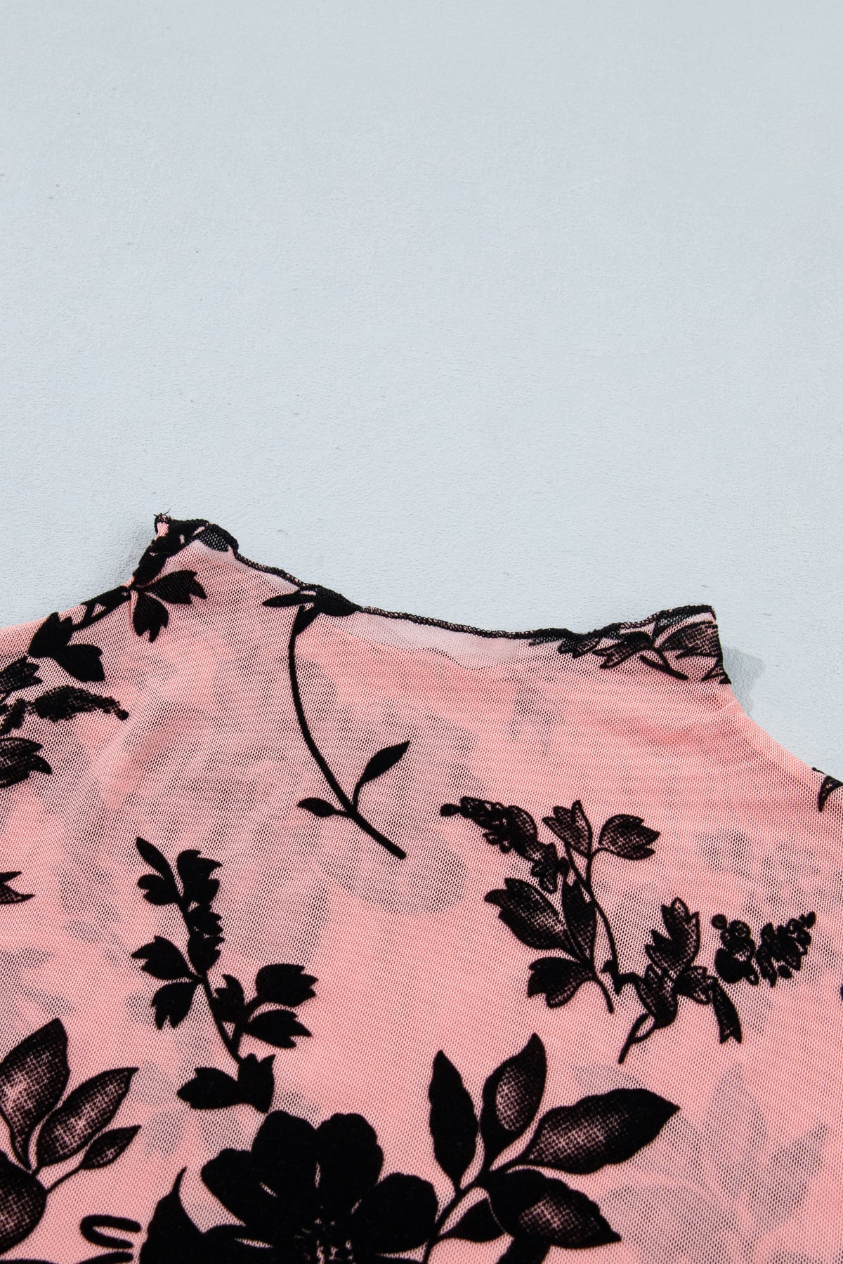 KaleaBoutique Stylish Retro Floral Print Mesh Long Sleeve Pullover Blouse - KaleaBoutique.com