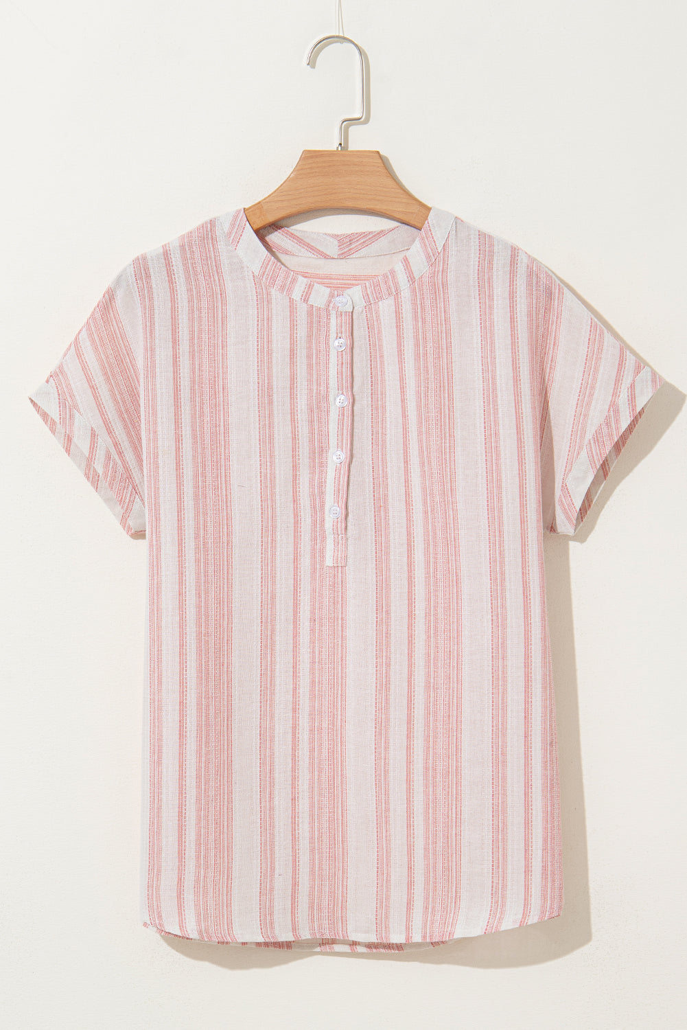 KaleaBoutique Chic Breathable Gauze Half Button Short Sleeve Casual Blouse - KaleaBoutique.com