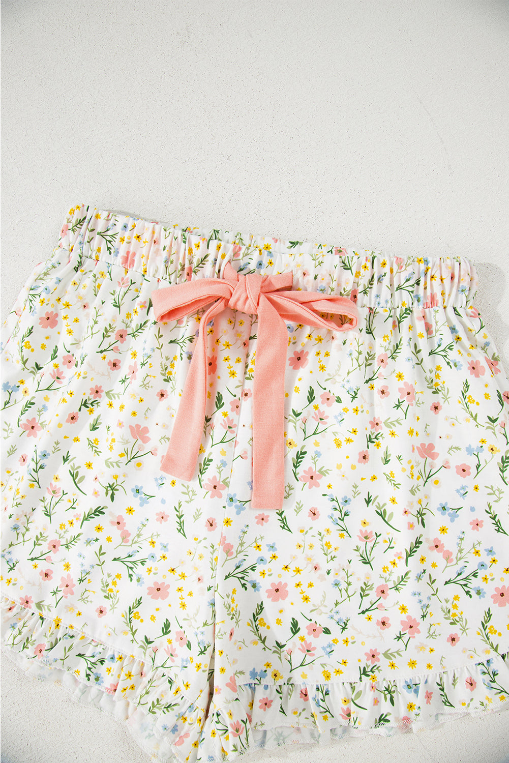 KaleaBoutique Comfortable Floral Print Contrast Pipping Short Pajamas Set - KaleaBoutique.com