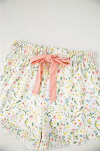 KaleaBoutique Comfortable Floral Print Contrast Pipping Short Pajamas Set - KaleaBoutique.com