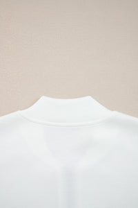 Solid Color Zip Up Knit Puff Sleeve Jacket - KaleaBoutique.com