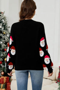 KaleaBoutique Stylish Christmas Santa Claus Pattern Button V Neck Sweater Cardigan - KaleaBoutique.com
